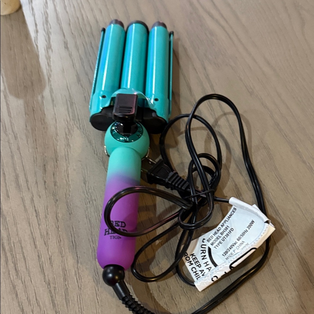 BedHead Turquoise to Purple Ombre Triple Barrel Waver